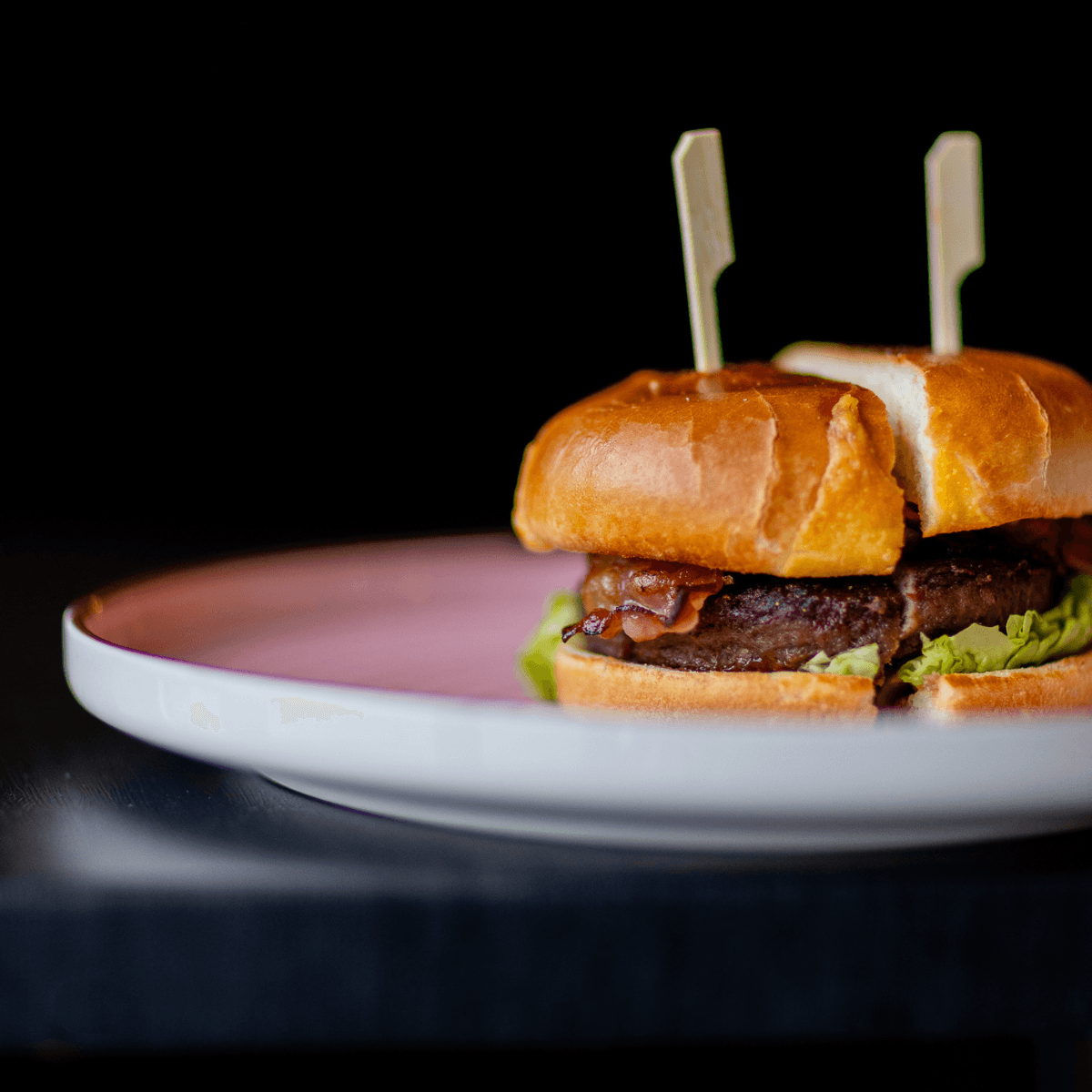 burger on a plate